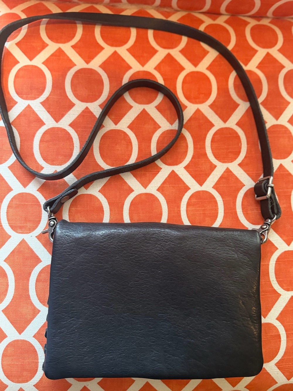 A.S.98 Black Studded Leather Crossbody Bag - Picture 2 of 3